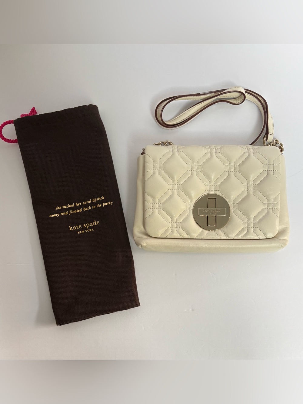 Kate Spade Quilted Leather “Place the Spade” Bag - Ivory - NWOT